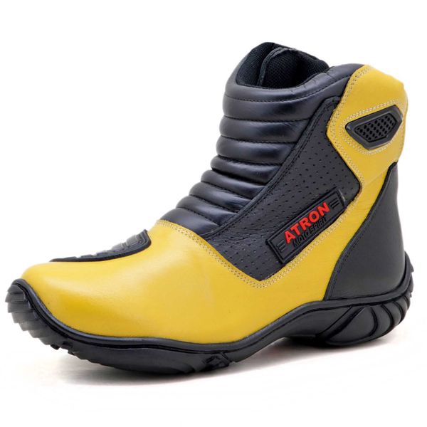 Bota Motociclista Semi-ipermeável Atron Shoes - 410 - Amarelo