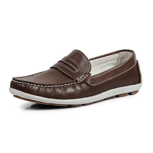 Mocassim Masculino Couro Legítimo Floater Linha New Valor D janú - 600 - Pinhão