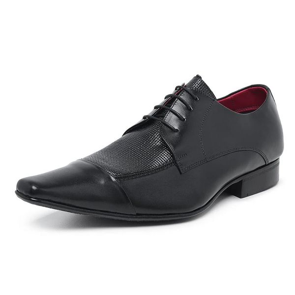 Sapato Masculino - Modelo Italiano - Bico Fino Alongado - Paulo Vieira - 606 - Preto