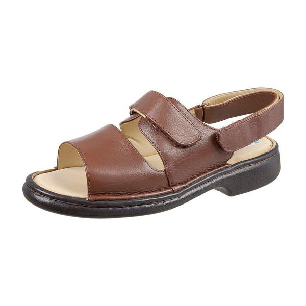 Sandália Masculina Linha Conforto Couro Floater Franca Brasil - 653 - Chocolate