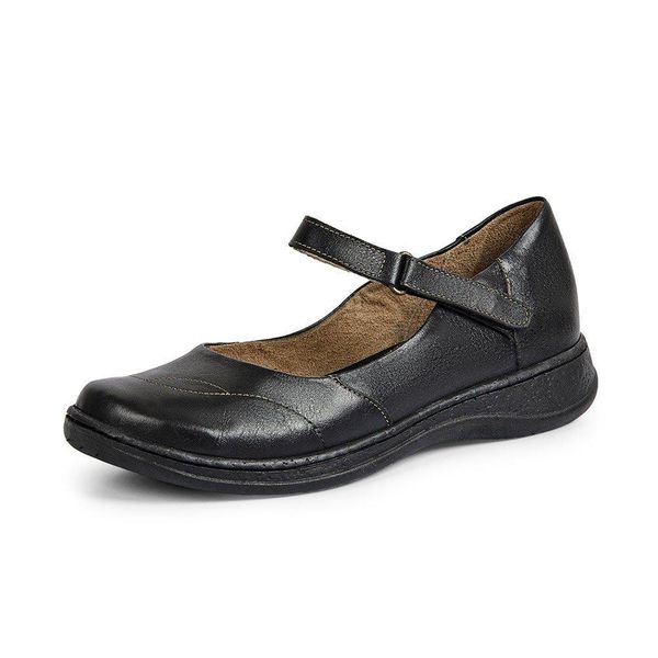 Sapato Feminino Couro Legítimo Linha Boneca Retrô Vintage Serella - 7074 - Preto