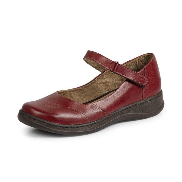 Sapato Feminino Couro Legítimo Linha Boneca Retrô Vintage Serella - 7074 - Vermelho