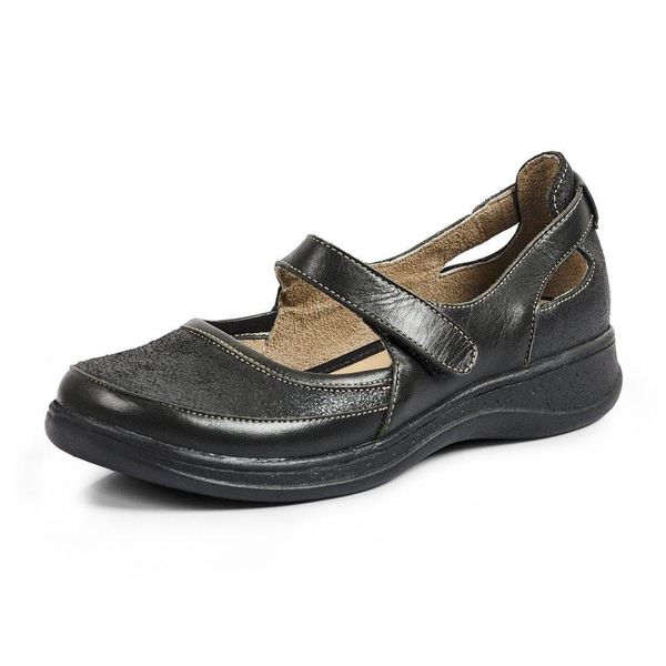 Sapato Feminino Couro Legítimo Linha Boneca Retrô Vintage Serella - 7075 - Preto