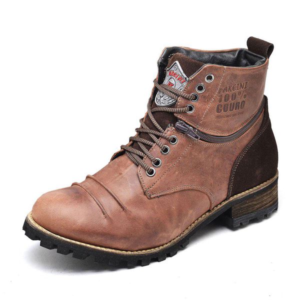 Coturno Casual Masculino Zíper Lateral Couro Legítimo Solado Tratorado Fakcini - 750 - Café