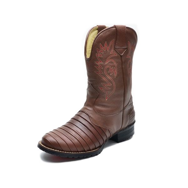 Bota Country Texana Cano Médio Couro Escamada Cla Cle - 902 - Marrom