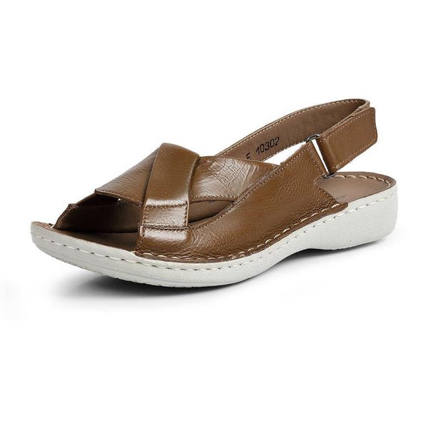 Sandália Feminina Couro Legítimo Basic Braided Hortencia - F10302 - Whisky