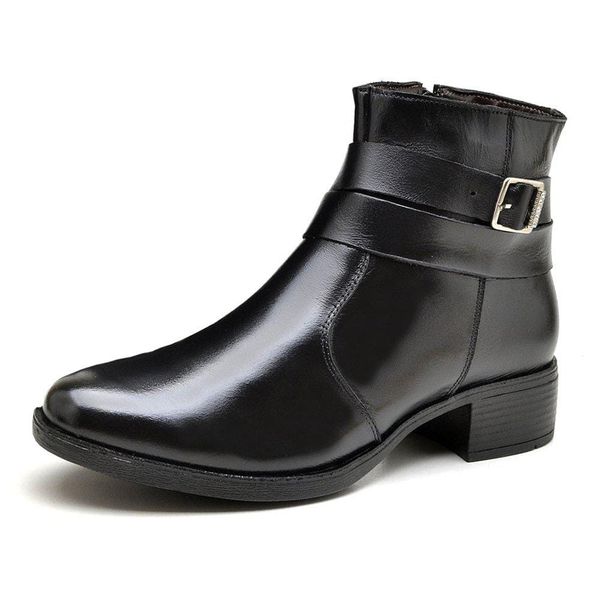 Bota Feminina Couro Legítimo Fivela Canadian Reta Oposta - F3001 - Preto