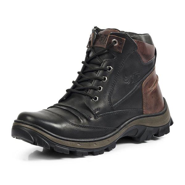 Bota Adventure Couro Legítimo Fóssil Trekking Dual Stop Boots - R43 - Preto
