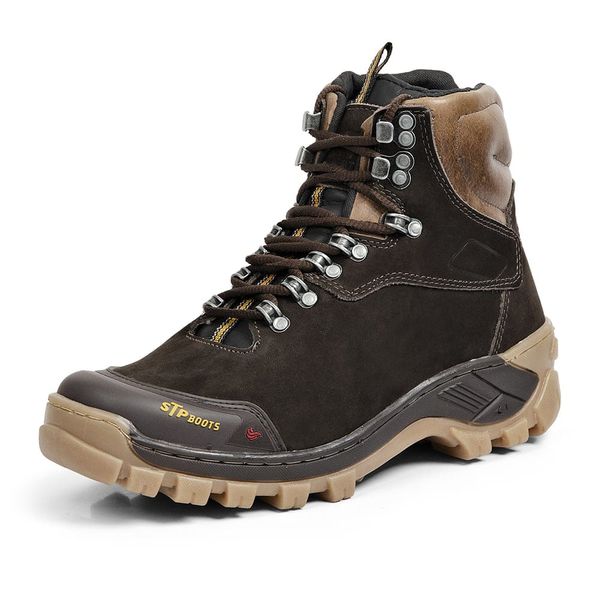 Bota Adventure Couro Legítimo Látego Rider Stop Boots - R50 - Marrom Café