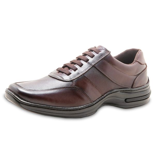 Sapato Masculino em Couro Linha Conforto ZR Shoes - Z01 - Café
