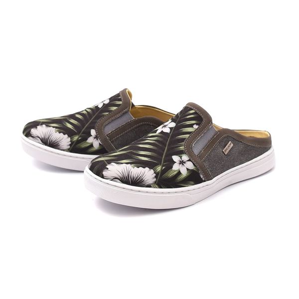 sapato mule babuche masculino floral couro camurca paris gshoes