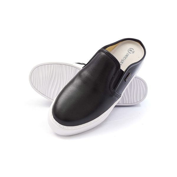 Mule Feminino Casual Couro Legítimo Sola Alta Capella Gshoes - 890-2 - Preto