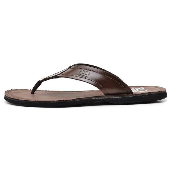 Chinelo Casual Masculino Grecia Couro Reta Oposta - 700 - Café