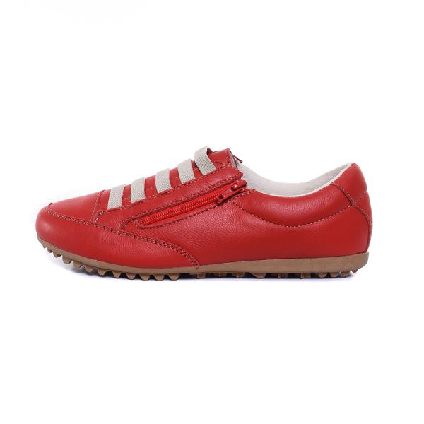 Sapatênis Tênis Mocassim Feminino Couro Flay Izabela Araújo - 300 - Vermelho