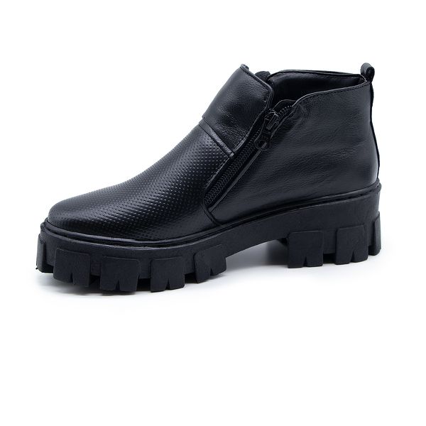 Bota Feminina Casual Trattor Couro DIfranca - 26500 - Preto 