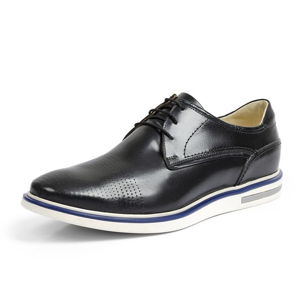 Sapato Casual Masculino Derby Paulo Vieira - 1112 - Preto Azul