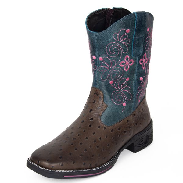 Bota Texana Feminina Couro Florida DIfranca - VF201B - Cafe