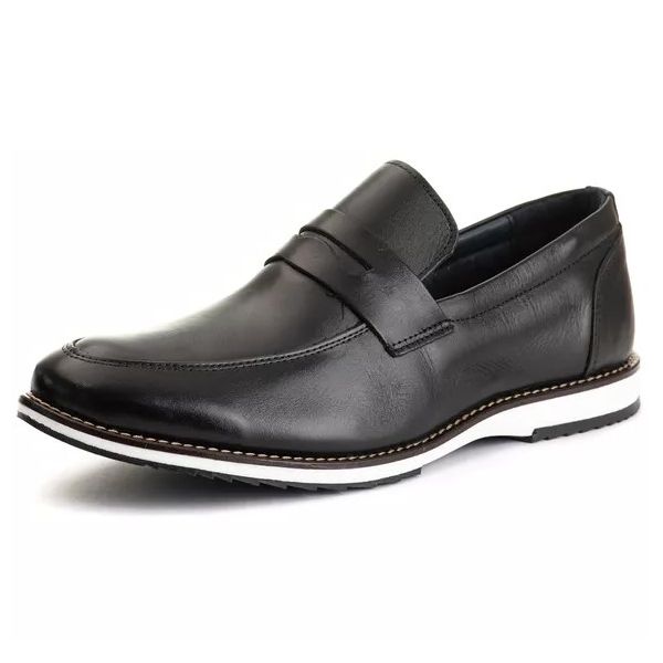 Sapato Mocassim Loafer Masculino Couro DIfranca - 8001 - Preto