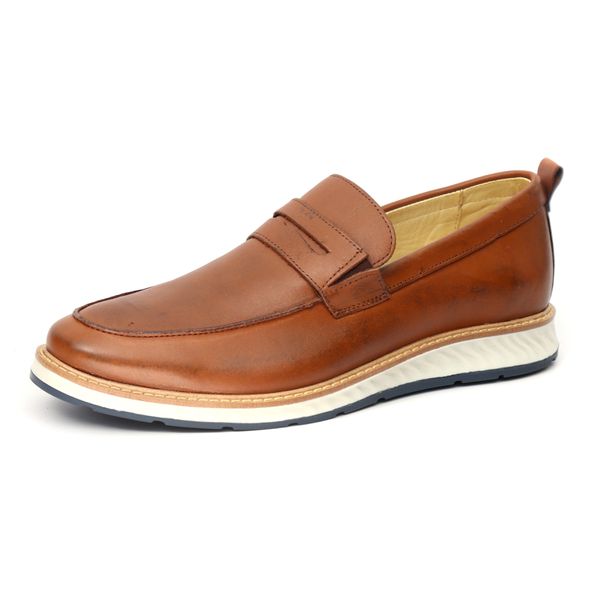 Sapato Casual Masculino Couro DIfranca - 9001 - Castor 