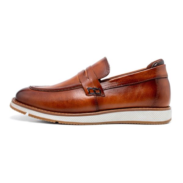 Mocassim Casual Masculino Caramelo Couro DIfranca - 158 