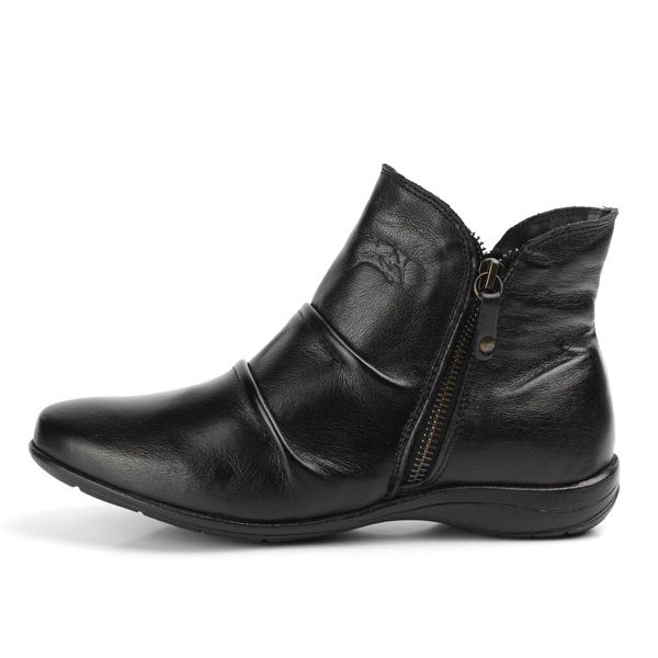 Bota Feminina Botinha Preto Couro DIfranca - 9064