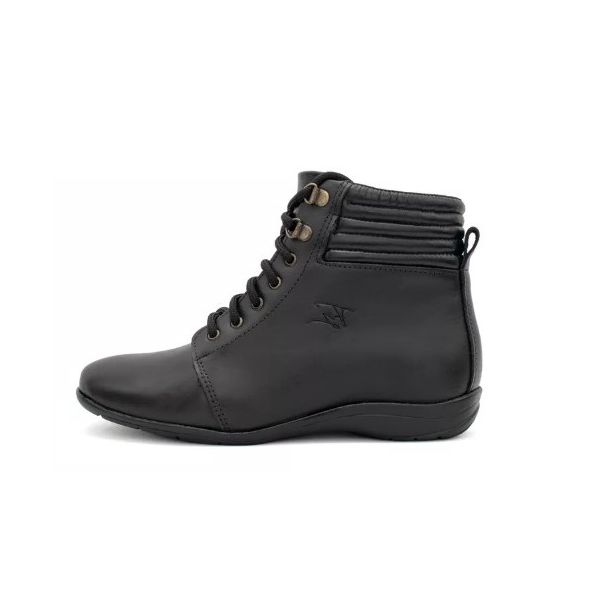 Bota Feminina Botinha Preto Couro DIfranca - 9063