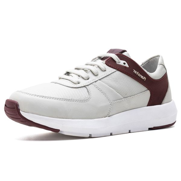 Tênis Masculino Sneaker Gelo Bordô Couro DIfranca - 9002