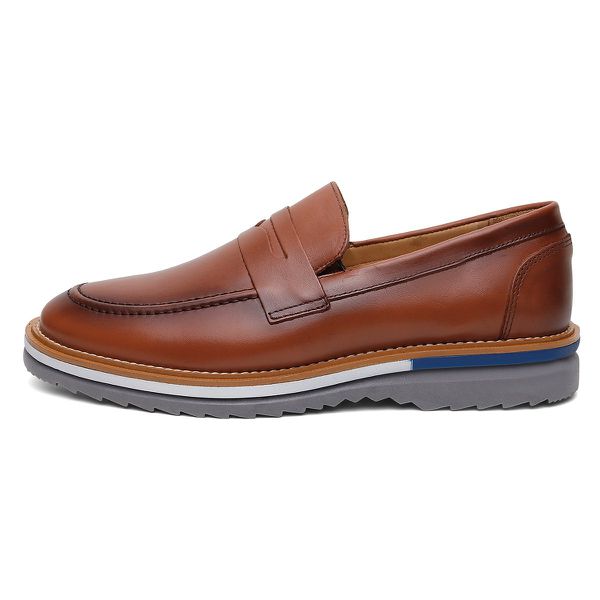 Mocassim Masculino Casual Caramelo Couro DIfranca - 030 