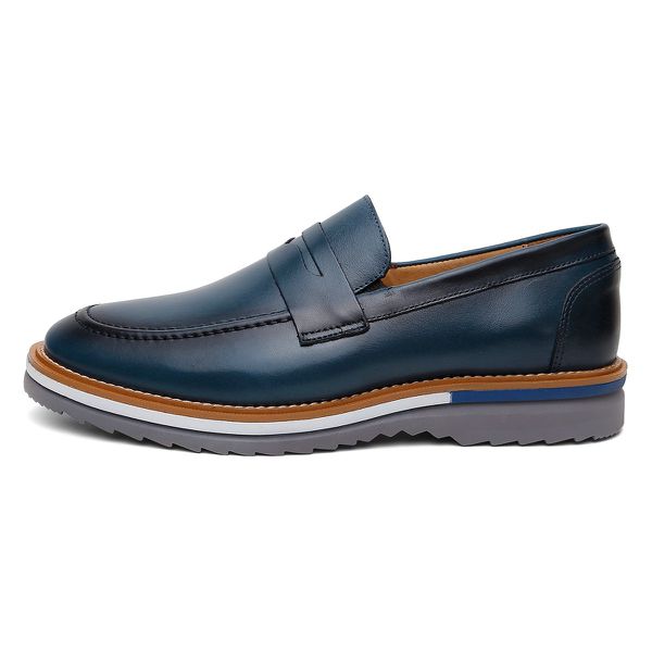 Mocassim Masculino Casual Azul Couro DIfranca - 030