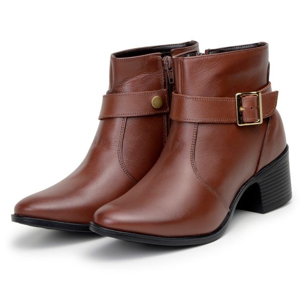 Bota Feminina Casual Cano Baixo Mocflex - 7020 - Café