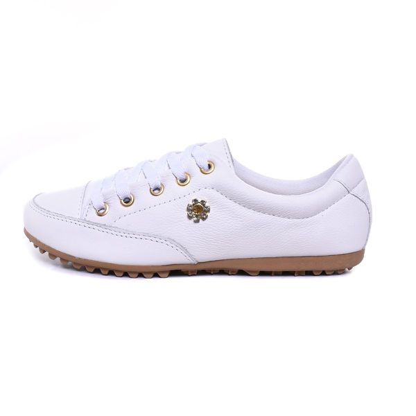 Sapatênis Tênis Mocassim Feminino Couro Flay Izabela Araújo - 100 - Branco