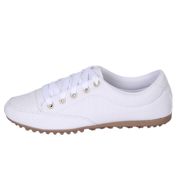 Sapatênis Tênis Mocassim Feminino Perfurado Izabela Araújo - 200 - Branco