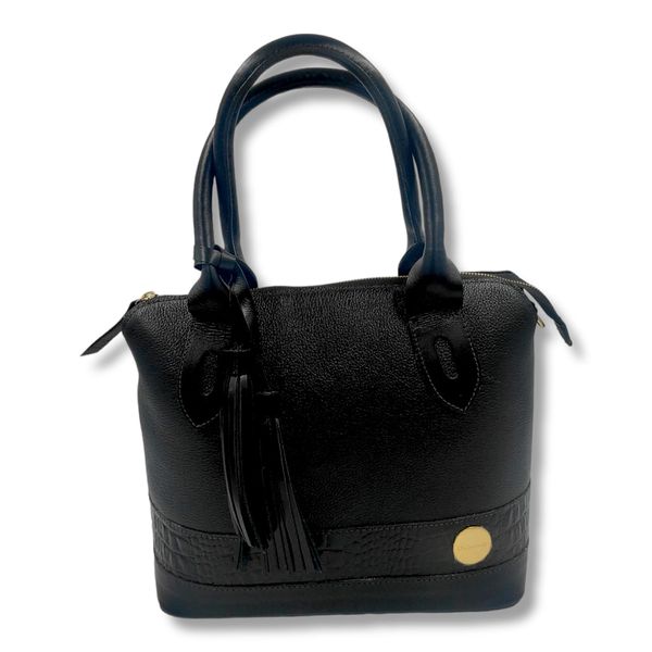 Bolsa Cecilia em couro preto 