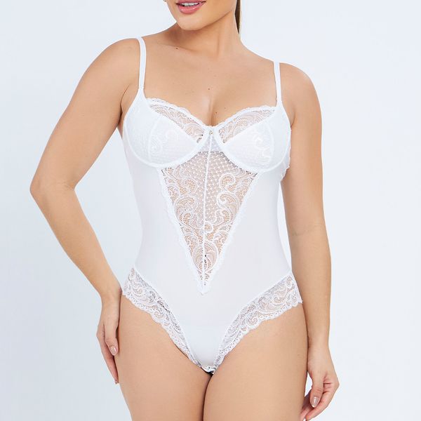 BODY MEIA TAÇA SENSUAL BRANCO