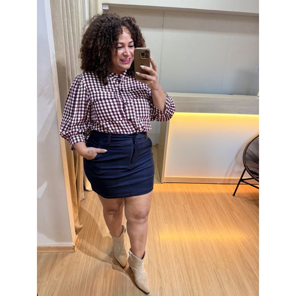 CAMISA CROPPED - XADREZ UVA