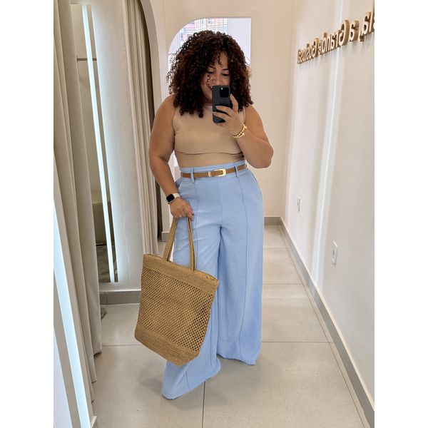 CALÇA PANTALONA FLÁVIA - AZUL