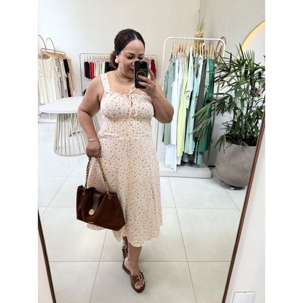 VESTIDO FABI - FLORAL LARANJA 