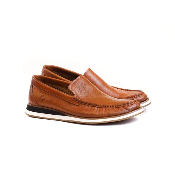MOCASSIM CRETA COM DETALHE PRETO