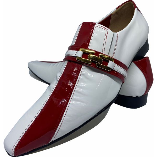 Sapato Masculino Italiano em Couro Social Executivo Branco Hertz Bico Fino Ref: 330 Branco