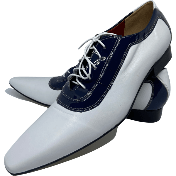 Sapato Masculino Italiano em Couro Social Executivo Azul Gregor Bico Fino Ref: 387 Azul Azul