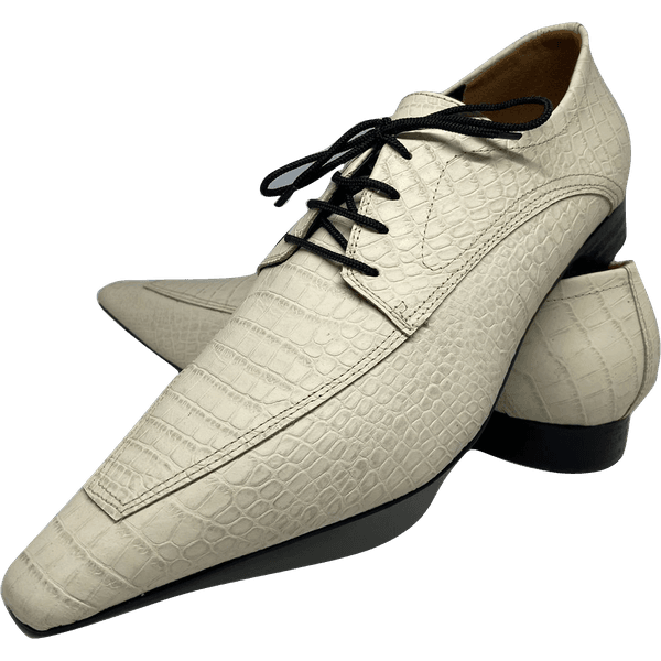 Sapato Masculino Italiano em Couro Social Executivo Branco Jack Bico Fino Ref: 470 Branco Branco