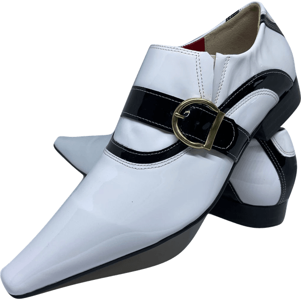 Sapato Masculino Italiano em Couro Social Executivo Branco Soul Bico Fino 499 Branco Branco