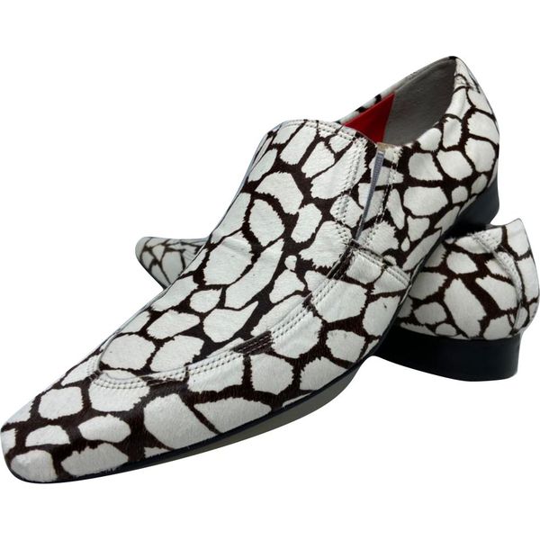 Sapato Masculino Italiano em Couro Social Executivo Branco Soul Bico Fino 504 Branco Branco