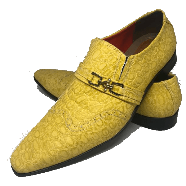 Sapato Masculino Italiano em Couro Social Executivo Amarelo 531