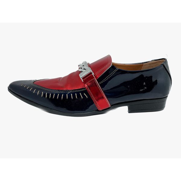 Sapato Masculino Italiano Em Couro Social Vermelho Verniz Ref: D683