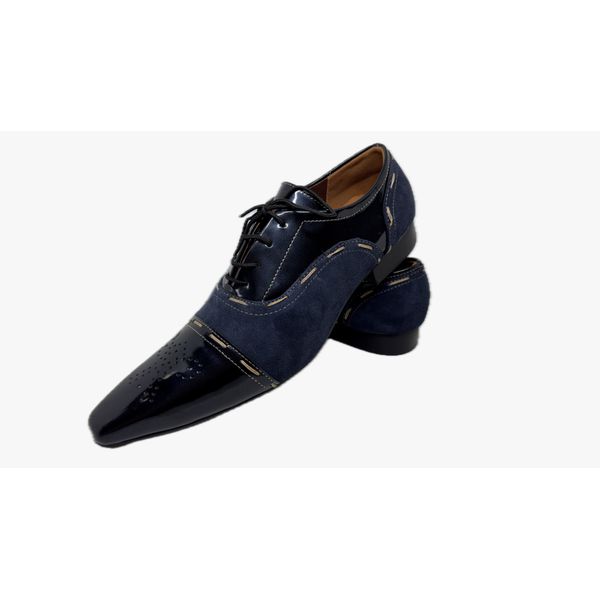 Sapato Masculino Italiano Em Couro Azul Ref: D885