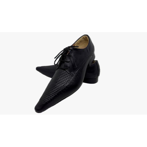 Sapato Masculino Italiano Em Couro Preto Ref: D905