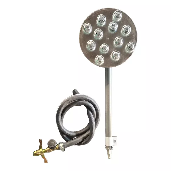 Queimador Pasteleiro 12 Furos com Tampa Inox e Registro