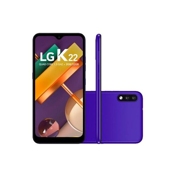 Smartphone LG K22 Azul 32GB, Tela de 6.2”, Câmera Traseira Dupla, Android 10, Inteligência Artificial e Processador Quad-Core Copia