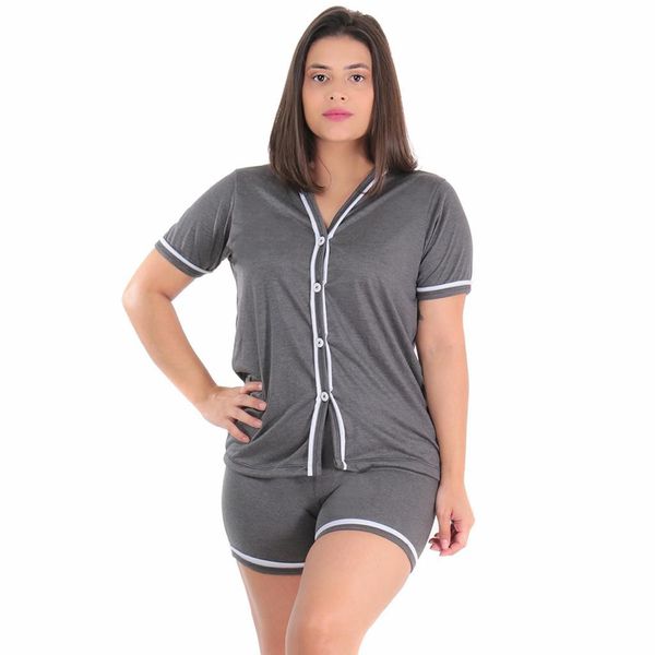 Pijama Americano Curto Chumbo